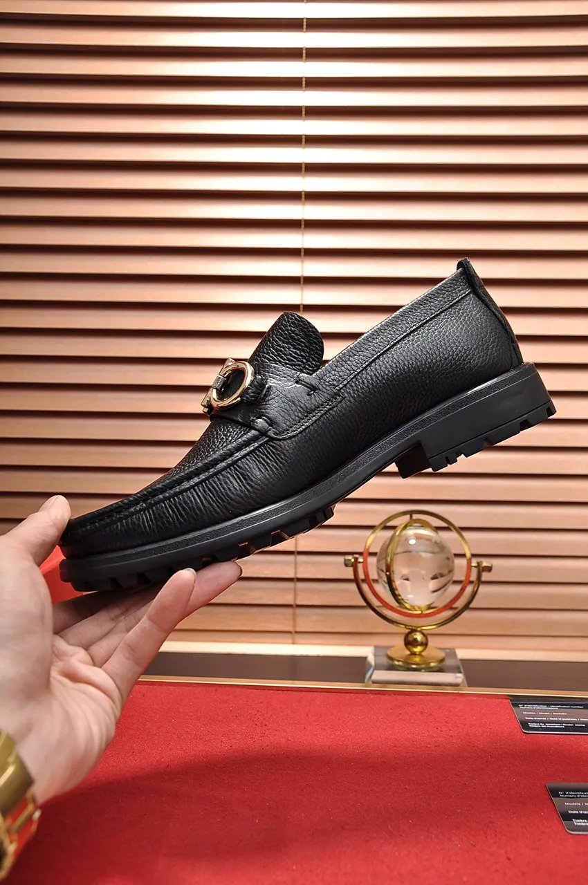 Men's shoes 💰500💶[Ferragamo/Ferragamo] The latest model in the counter. Original imported open-sided high-quality cowhide hand-woven + imported 🐂 cowhide + original luxury metal buckle + original combination outsole. Comparison without pressure 38--44🎉